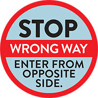 Stop Wrong Way Adhesive Floor Graphic
